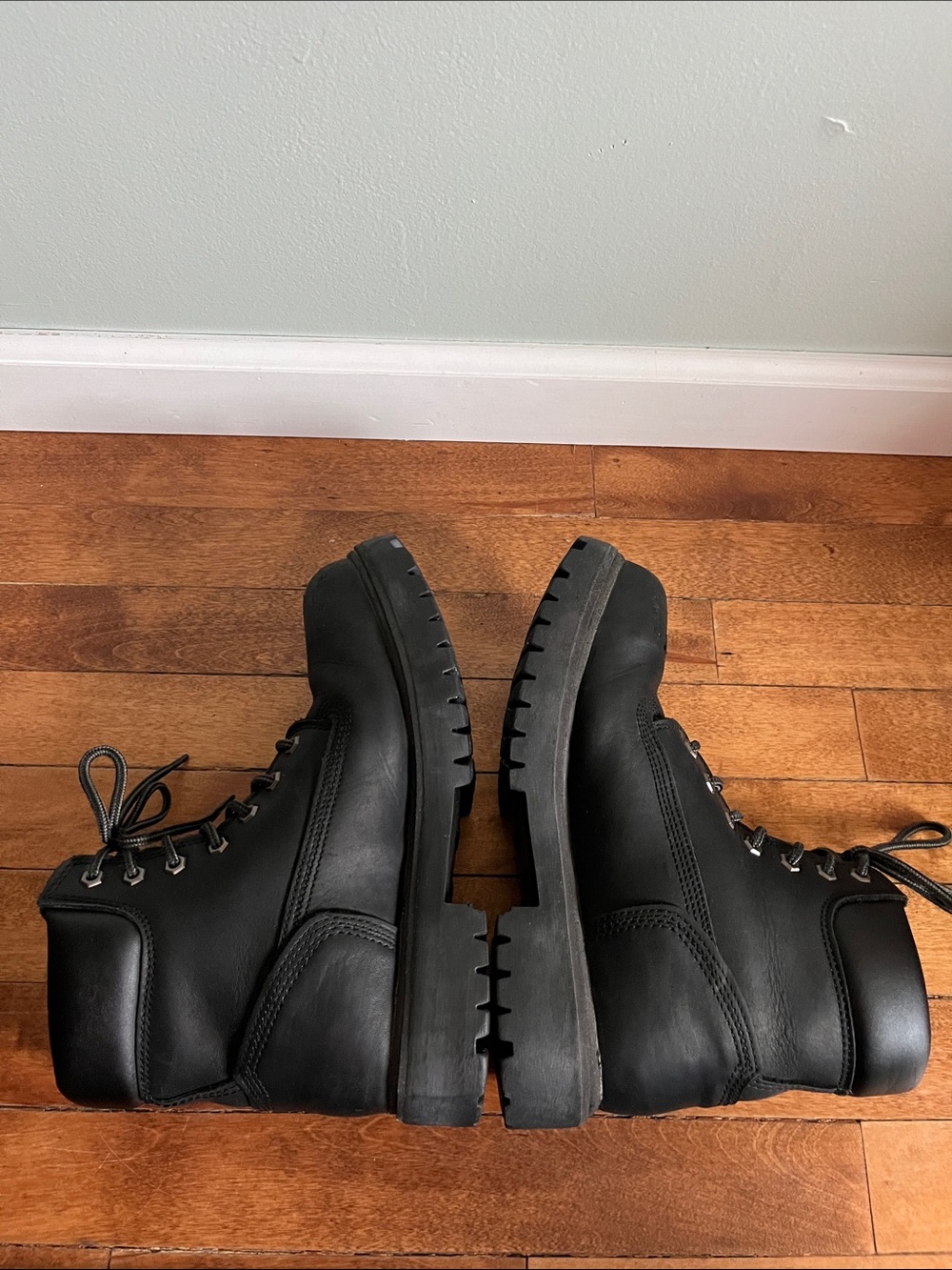 Timberland PRO Safety Toe Work Boots Black Leather EH Thermolite 8.5W - Picture 6 of 11